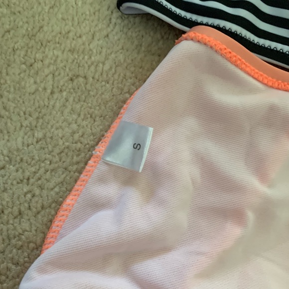 NWOT black/white/orange high waisted bathing suit - Picture 7 of 8